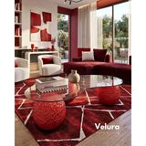 Velura Home & Living Küre Orta Sehpa - Dragon - Kırmızı - Şeffaf Fasulye - Dopamin