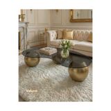 Velura Home & Living Küre Orta Sehpa - Gold - Fasulye - Füme Cam