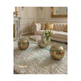 Velura Home & Living Küre Orta Sehpa - Gold - Fasulye - Şeffaf Cam
