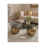 Velura Home & Living Küre Orta Sehpa - Gold - Yuvarlak Füme