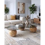 Velura Home & Living Küre Orta Sehpa - Jüpiter Mermer - Fasulye Füme - Jüpiter - Füme Fasulye