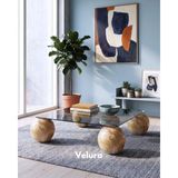 Velura Home & Living Küre Orta Sehpa - Jüpiter Mermer - Kare Füme - Jüpiter - Füme Kare