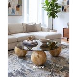 Velura Home & Living Küre Orta Sehpa - Jüpiter Mermer - Yuvarlak Füme - Jüpiter - Füme Yuvarlak