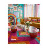 Velura Home & Living Küre Orta Sehpa - Kırmızı - Fasulye - Şeffaf Cam