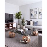 Velura Home & Living Küre Orta Sehpa - Mars Mermer - Kare Füme - Mars - Füme Kare