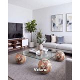 Velura Home & Living Küre Orta Sehpa - Mars Mermer - Kare Şeffaf - Mars - Şeffaf Kare