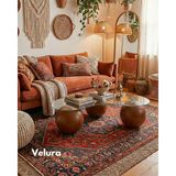 Velura Home & Living Küre Sehpa &Top Orta Cam Sehpa Ceviz - Fasulye - Ceviz - Fasulye Şeffaf