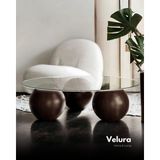 Velura Home & Living Küre Sehpa &Top Orta Cam Sehpa Ceviz - Yuvarlak - Koyu Ceviz - Yuvarlak Şeffaf