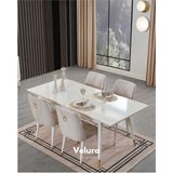 Velura Home & Living Lisa Yemek Odası Takımı (Yemek Masası + 4 Adet Sandalye) - Beyaz
