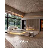 Velura Home & Living Marcel 5 Reflekte Camlı (Dolap) Yatak Odası Takımı - 5 Kapaklı - Ekru - 160 x 200