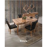 Velura Home & Living Marif Yemek Odası Takımı (Yemek Masası + 4 Adet Sandalye) - Kahverengi