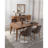 Velura Home & Living Miryan Yemek Odası Takımı (Yemek Masası + 4 Adet Sandalye) - Kahverengi