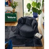 Velura Home & Living Miz Berjer & Puf & Armut & Tekli Koltuk & Dinlenme Koltuğu - Lacivert