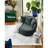 Velura Home & Living Miz Berjer & Puf & Armut & Tekli Koltuk & Dinlenme Koltuğu - Turkuaz