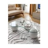 Velura Home & Living Modern Orta Sehpa & Küre Sehpa & Bohem Top Sehpa & Cam Sehpa Beyaz