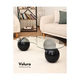 Velura Home & Living Modern Orta Sehpa & Küre Sehpa & Top Sehpa & Cam Sehpa Siyah