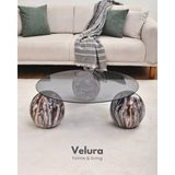 Velura Home & Living Modern Orta Sehpa & Küre Sehpa & Top Sehpa & Füme Yuvarlak Cam & Dune - Dune - Yuvarlak Füme