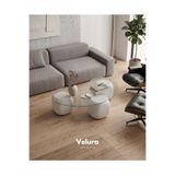 Velura Home & Living Modern Orta Sehpa & Küre Sehpa & Top Sehpa & Şeffaf Fasulye Cam & Beyaz Zar
