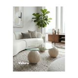 Velura Home & Living Modern Orta Sehpa & Küre Sehpa & Top Sehpa & Şeffaf Fasulye Cam & Natural