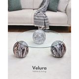 Velura Home & Living Modern Orta Sehpa & Küre Sehpa & Top Sehpa & Şeffaf Yuvarlak Cam & Dune - Dune - Yuvarlak Şeffaf
