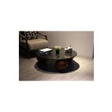 Velura Home & Living Modern Orta Sehpa & Küre Sehpa & Top Sehpa & Siyah Yuvarlak Mdf Sehpa Ceviz Ayak