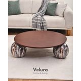 Velura Home & Living Modern Orta Sehpa & Küre Sehpa & Top Sehpa & Yuvarlak Ceviz Mdf & Dune - Dune - Yuvarlak Ceviz Mdf