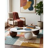 Velura Home & Living Modern Orta Sehpa & Küre-Top-Zar Sehpa & Ahşap Sehpa & Pinterest Sehpa-Mdf - Fasulye - 2CT1BT - Fasulye Beyaz Mdf