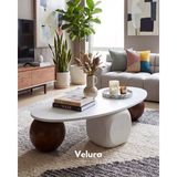 Velura Home & Living Modern Orta Sehpa & Küre-Top-Zar Sehpa & Ahşap Sehpa & Pinterest Sehpa-Mdf - Fasulye - 2CT1BZ - Fasulye Beyaz Mdf