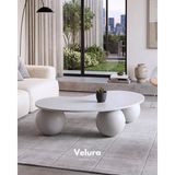 Velura Home & Living Modern Orta Sehpa & Küre-Top-Zar Sehpa & Ahşap Sehpa & Pinterest Sehpa-Mdf - Fasulye - Beyaz - Fasulye Beyaz Mdf