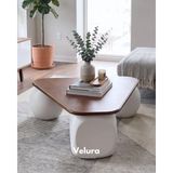 Velura Home & Living Modern Orta Sehpa & Küre-Top-Zar Sehpa & Ahşap Sehpa & Pinterest Sehpa-Mdf - Üçgen - 2BT1BZ - Üçgen Ceviz Mdf - 2