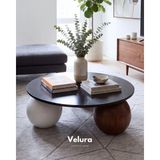 Velura Home & Living Modern Orta Sehpa & Küre-Top-Zar Sehpa & Ahşap Sehpa & Pinterest Sehpa-Mdf - Yuvarlak - 2BT1CT - Yuvarlak Siyah Mdf - 2