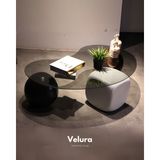 Velura Home & Living Modern Orta Sehpa & Top Sehpa Cam Sehpa & Küre Orta Sehpa - 1 Siyah Top & 1 Ceviz Top & 1 Beyaz Zar - Fasulye - Füme Cam - 1ST1CT1BZ - Fasulye Füme