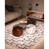 Velura Home & Living Modern Orta Sehpa & Top Sehpa Cam Sehpa & Küre Orta Sehpa - 1 Siyah Zar & 1 Beyaz Zar & 1 Ceviz Zar - Fasulye - Füme Cam - 1SZ1BZ1CZ - Fasulye Füme