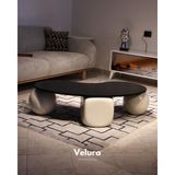 Velura Home & Living Modern Orta Sehpa & Top Sehpa Cam Sehpa & Küre Orta Sehpa - 2 Beyaz Top & 1 Beyaz Zar - Fasulye - Siyah Mdf - 2BT1BZ - Fasulye Siyah Mdf