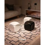 Velura Home & Living Modern Orta Sehpa & Top Sehpa Cam Sehpa & Küre Orta Sehpa - 2 Beyaz Zar & 1 Siyah Zar - Fasulye - Şeffaf Cam - 2BZ1SZ - Fasulye Şeffaf