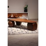 Velura Home & Living Modern Orta Sehpa & Top Sehpa Cam Sehpa & Küre Orta Sehpa - 2 Ceviz Top & 1 Ceviz Zar - Üçgen - Ceviz Mdf - 2CT1CZ - Üçgen Ceviz Mdf