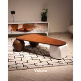 Velura Home & Living Modern Orta Sehpa & Top Sehpa Cam Sehpa & Küre Orta Sehpa - 2 Dragon (Ceviz) & 1 Beyaz Zar - Üçgen - Ceviz Mdf - 2DC1BZ - Üçgen Ceviz Mdf
