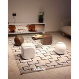 Velura Home & Living Modern Orta Sehpa & Top Sehpa Cam Sehpa & Küre Orta Sehpa - 2 Dragon (Ceviz-Beyaz) & 2 Zar (Ceviz-Beyaz) - Kare - Şeffaf Cam - 1CD1BD1CZ1BZ - Kare Şeffaf