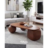 Velura Home & Living Modern Orta Sehpa & Top Sehpa Cam Sehpa & Küre Orta Sehpa - 2 Dragon (Ceviz) Top & 1 Ceviz Zar - Üçgen - Ceviz Mdf - 2DC1CZ - Üçgen Ceviz Mdf