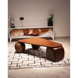 Velura Home & Living Modern Orta Sehpa & Top Sehpa Cam Sehpa & Küre Orta Sehpa - 2 Dragon (Ceviz) Top & 1 Ceviz Zar - Üçgen - Ceviz Mdf - 2DC1CZ - Üçgen Ceviz Mdf