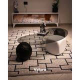 Velura Home & Living Modern Orta Sehpa & Top Sehpa Cam Sehpa & Küre Orta Sehpa - 2 Dragon (Siyah) & 1 Beyaz Zar - Fasulye - Füme Cam - 2DS1BZ - Fasulye Füme