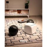 Velura Home & Living Modern Orta Sehpa & Top Sehpa Cam Sehpa & Küre Orta Sehpa - 2 Siyah Top & 1 Beyaz Zar - Fasulye - Şeffaf Cam - 2ST1BZ - Fasulye Şeffaf