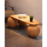 Velura Home & Living Modern Orta Sehpa & Top Sehpa Cam Sehpa & Küre Orta Sehpa - 41 cm Meşe - Üçgen - Ceviz Mdf - 41 cm Meşe - Üçgen Meşe Mdf
