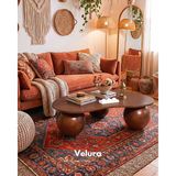 Velura Home & Living Modern Orta Sehpa & Top Sehpa Cam Sehpa & Küre Orta Sehpa - Ceviz Top - Fasulye - Ceviz Mdf - Ceviz - Fasulye Ceviz Mdf