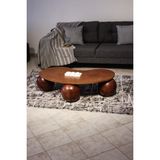 Velura Home & Living Modern Orta Sehpa & Top Sehpa Cam Sehpa & Küre Orta Sehpa - Ceviz Top - Fasulye - Ceviz Mdf - Ceviz - Fasulye Ceviz Mdf