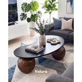 Velura Home & Living Modern Orta Sehpa & Top Sehpa Cam Sehpa & Küre Orta Sehpa - Dragon (Ceviz) - Fasulye - Siyah Mdf - Ceviz Dragon - Fasulye Siyah Mdf