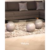 Velura Home & Living Modern Orta Sehpa & Top Sehpa Cam Sehpa & Küre Orta Sehpa - Gri Top - Fasulye - Şeffaf Cam - Gri - Fasulye Şeffaf