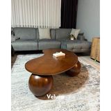Velura Home & Living Modern Orta Sehpa & Top Sehpa Cam Sehpa & Küre Orta Sehpa - Koyu Ceviz Top - Fasulye - Koyu Ceviz Mdf - Koyu Ceviz - Fasulye K.Ceviz Mdf - 2