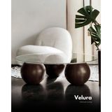 Velura Home & Living Modern Orta Sehpa & Top Sehpa Cam Sehpa & Küre Orta Sehpa - Koyu Ceviz Top - Yuvarlak - Şeffaf Cam - Koyu Ceviz - Yuvarlak Şeffaf - 2
