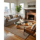 Velura Home & Living Modern Orta Sehpa & Top Sehpa Cam Sehpa & Küre Orta Sehpa - Meşe Top - Fasulye - Füme Cam - Meşe - Fasulye Füme